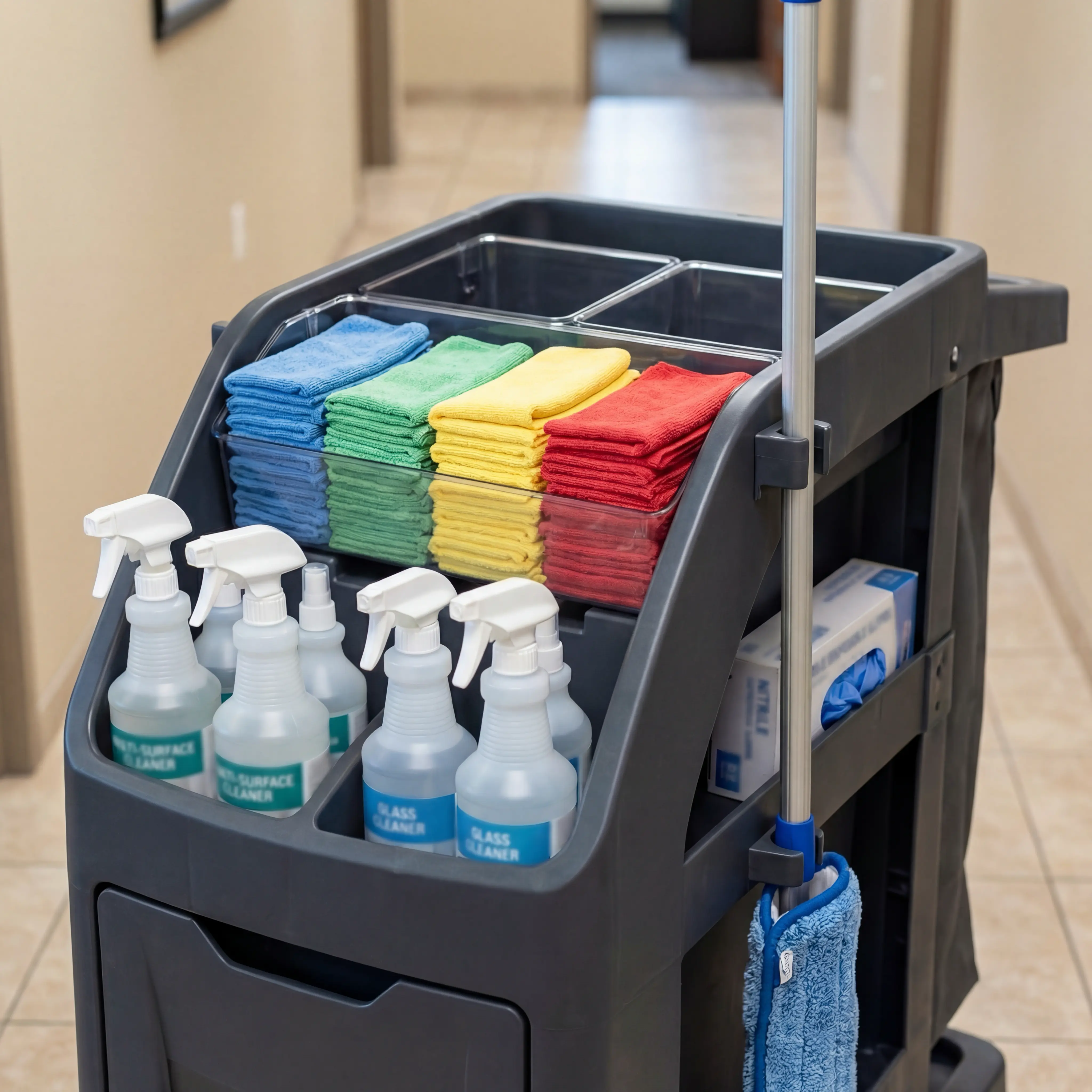 Detailaufnahme der Unterhaltsreinigung